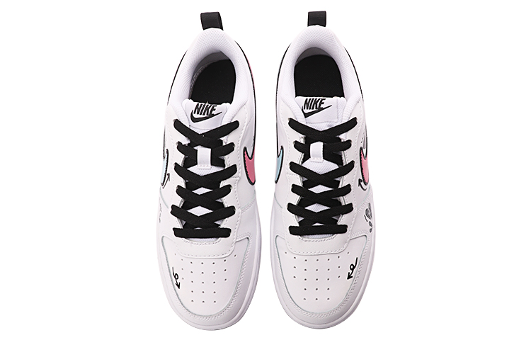 Shop (W) [定制鞋] 耐克Court Borough Low 2 "涂鸦黑白" BQ5448-104(TeamThree-女款心之所向黑白)