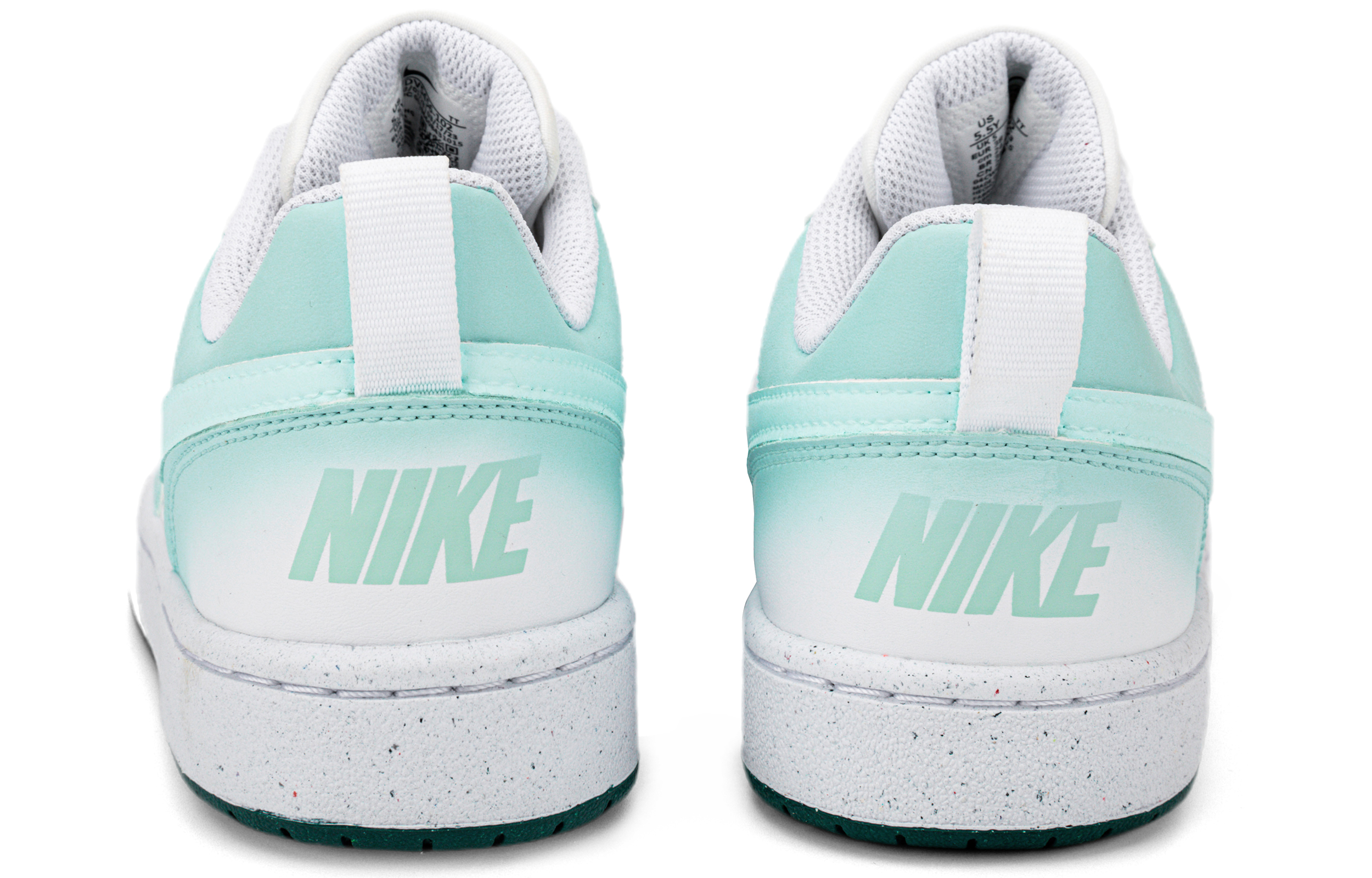 Shop 【定製球鞋】Nike Court Borough Low 2 簡約 手繪 雙鉤陰影 漸變薄荷綠 抗滑快乾 低筒 板鞋 女款 綠白