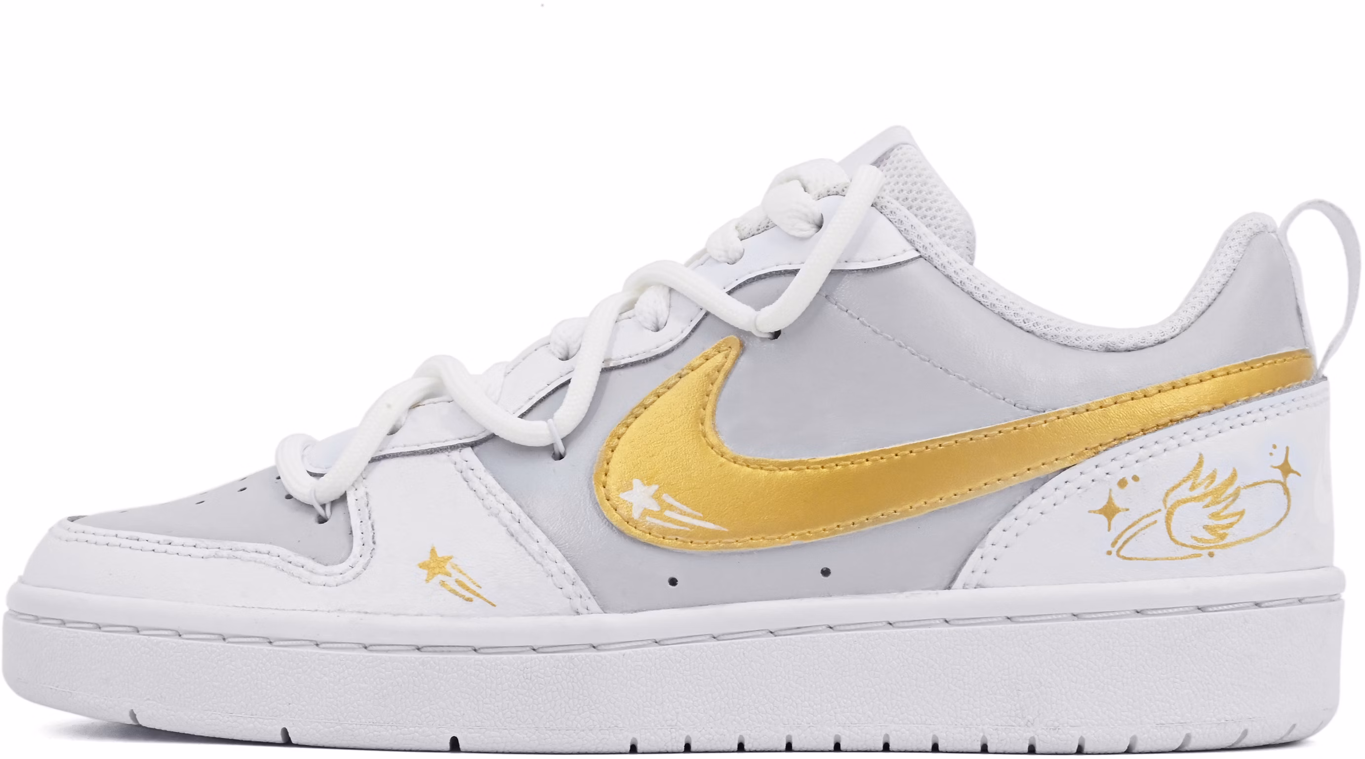 custom-shoes-women-nike-court-borough-low-2-metallic-star-envoy-grey-gold-white-bq-5448-100-486377