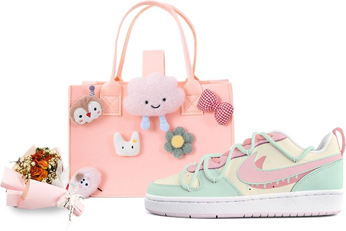 custom-shoes-women-nike-court-borough-low-2-macaron-pink-green-yellow