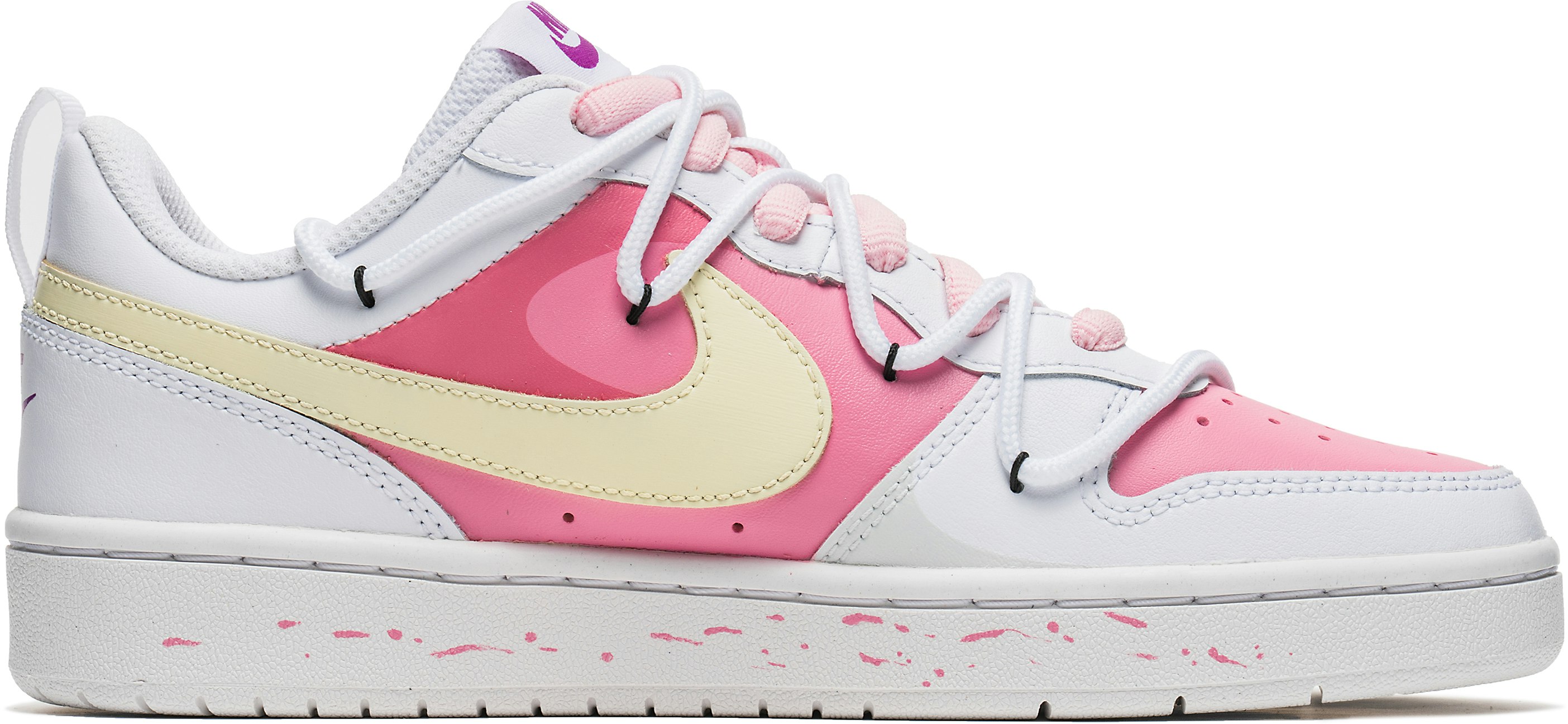 custom-shoes-women-nike-court-borough-low-2-pink-rose-tulip-splatter