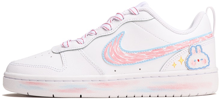 custom-shoes-women-nike-court-borough-low-2-pink-white-rabbit-chinese-new-year