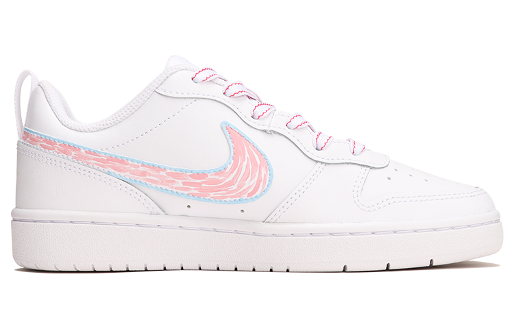 Order (W) [Sepatu Kustom] Nike Court Borough Low 2 'Pink White Rabbit - Imlek' BQ5448-100(TeamThree-女款兔年-粉白)