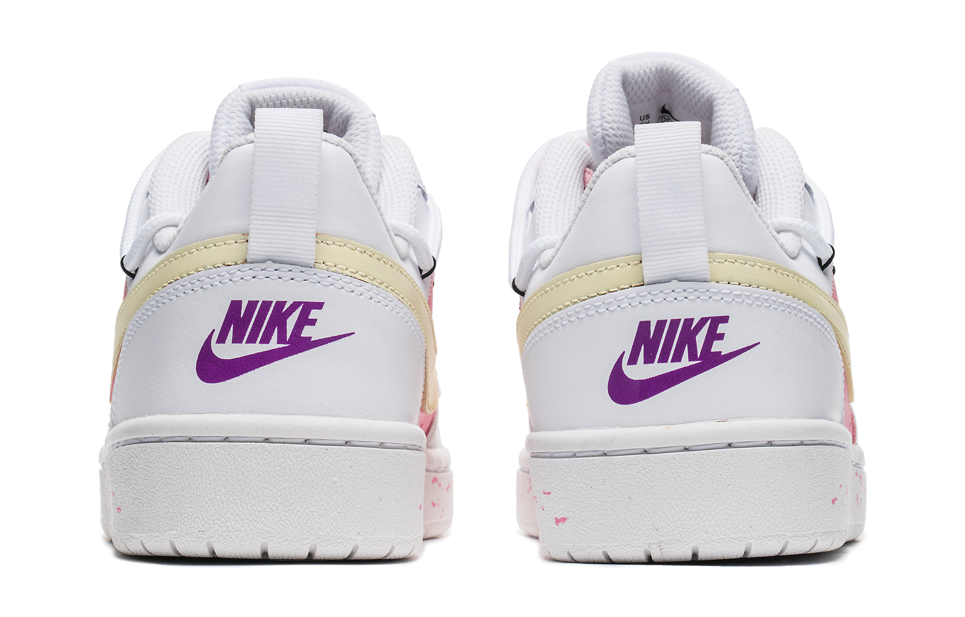 Lookbook 【定制球鞋】 Nike Court Borough Low 2 青春校園 粉玫瑰 鬱金香 潑墨 低幫 板鞋 女款 粉白黃