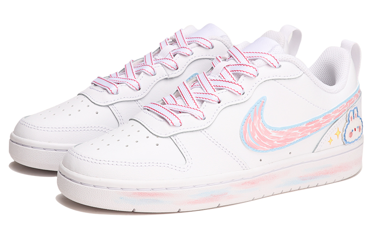 Lookbook (W) [Sepatu Kustom] Nike Court Borough Low 2 'Pink White Rabbit - Imlek' BQ5448-100(TeamThree-女款兔年-粉白)