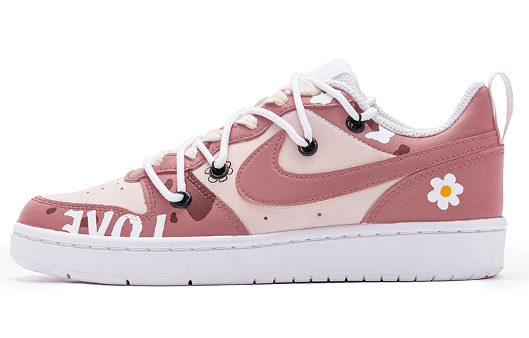 Buy (W) [Kasut Custom] Nike Court Borough Low 2 'Retro Girl Graffiti Tali Ganda Pink'. BQ5448-100(TeamB-女款复古女孩脏粉)