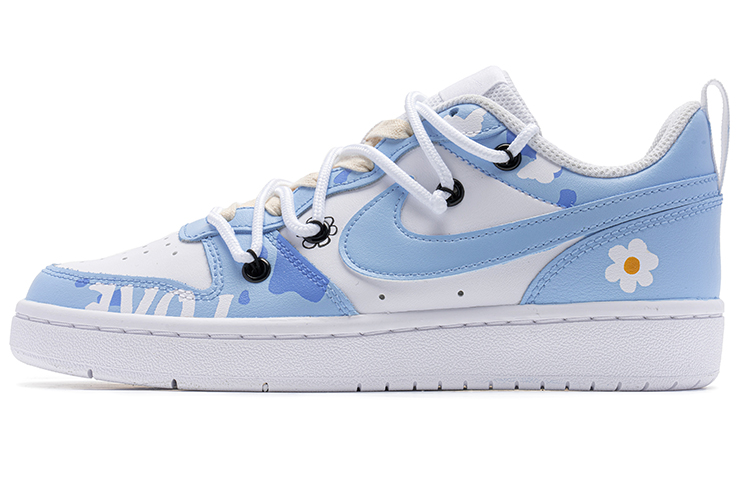 Buy 【訂製球鞋】Nike Court Borough Low 2 野鶴製造 復古女孩主題 解構雙鞋帶 低幫 板鞋 女款 北卡藍
