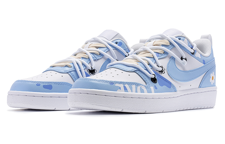Lookbook 【訂製球鞋】Nike Court Borough Low 2 野鶴製造 復古女孩主題 解構雙鞋帶 低幫 板鞋 女款 北卡藍