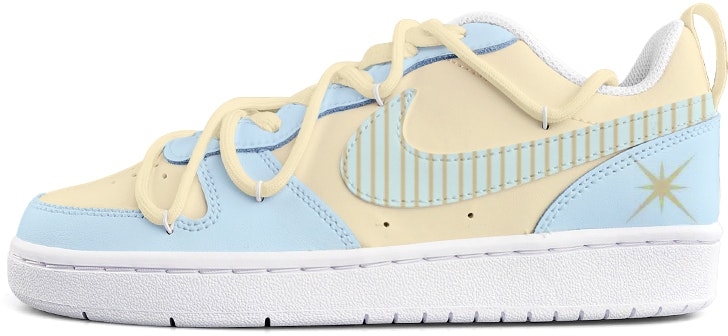custom-shoes-women-nike-court-borough-low-2-sea-salt-lemon-yellow-blue