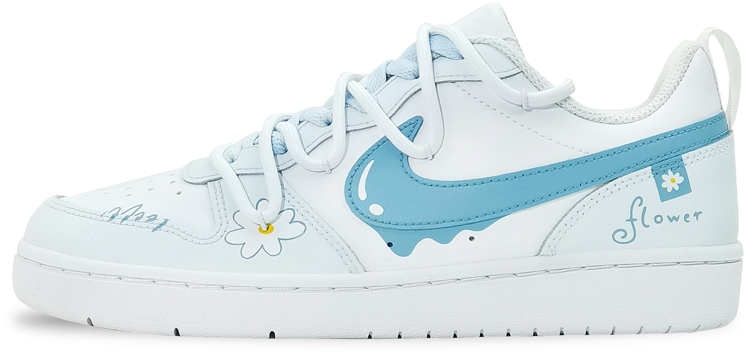 custom-shoes-women-nike-court-borough-low-2-white-blue