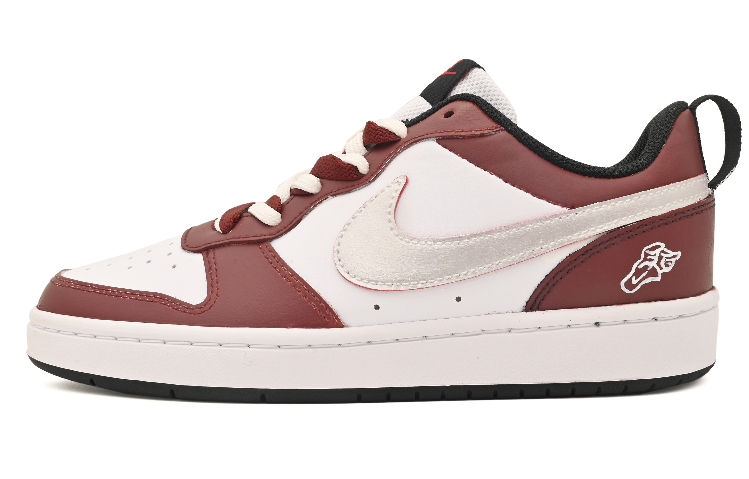 [Custom Shoes] (Women) Nike Court Borough Low 2 'Wine Red' - Novelship