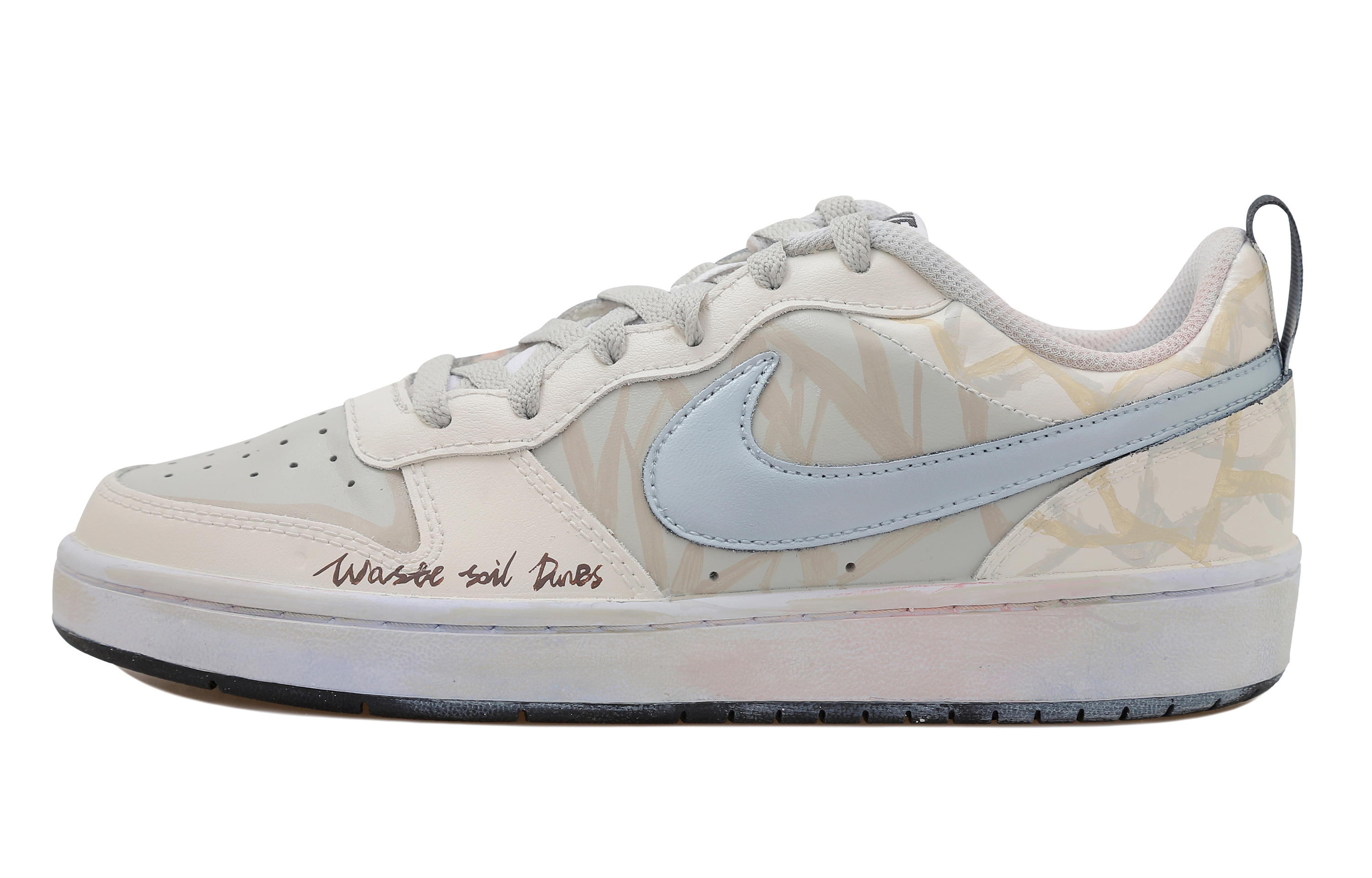Buy (W) [Sepatu Kustom] Nike Court Borough Low 2 'Wasteland Dune Silver Swoosh' DV5456-104-465891