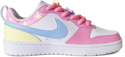 【客製球鞋】Nike Court Borough Low 2 巴胺星心狗 防滑減震 低筒 板鞋 女款 白粉黃 Order 【客製球鞋】Nike Court Borough Low 2 巴胺星心狗 防滑減震 低筒 板鞋 女款 白粉黃