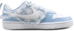 Order 【訂製球鞋】Nike Court Borough Low 2 斷橋殘雪 小香風布料 縫紉工藝 防滑耐磨 低筒 板鞋 女款 白藍