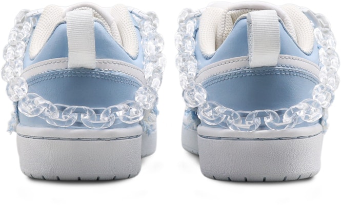 【訂製球鞋】Nike Court Borough Low 2 斷橋殘雪 小香風布料 縫紉工藝 防滑耐磨 低筒 板鞋 女款 白藍 Purchase 【訂製球鞋】Nike Court Borough Low 2 斷橋殘雪 小香風布料 縫紉工藝 防滑耐磨 低筒 板鞋 女款 白藍