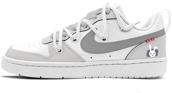 custom-shoes-women-nike-court-borough-low-2-year-of-the-rabbit-cartoon-white-grey