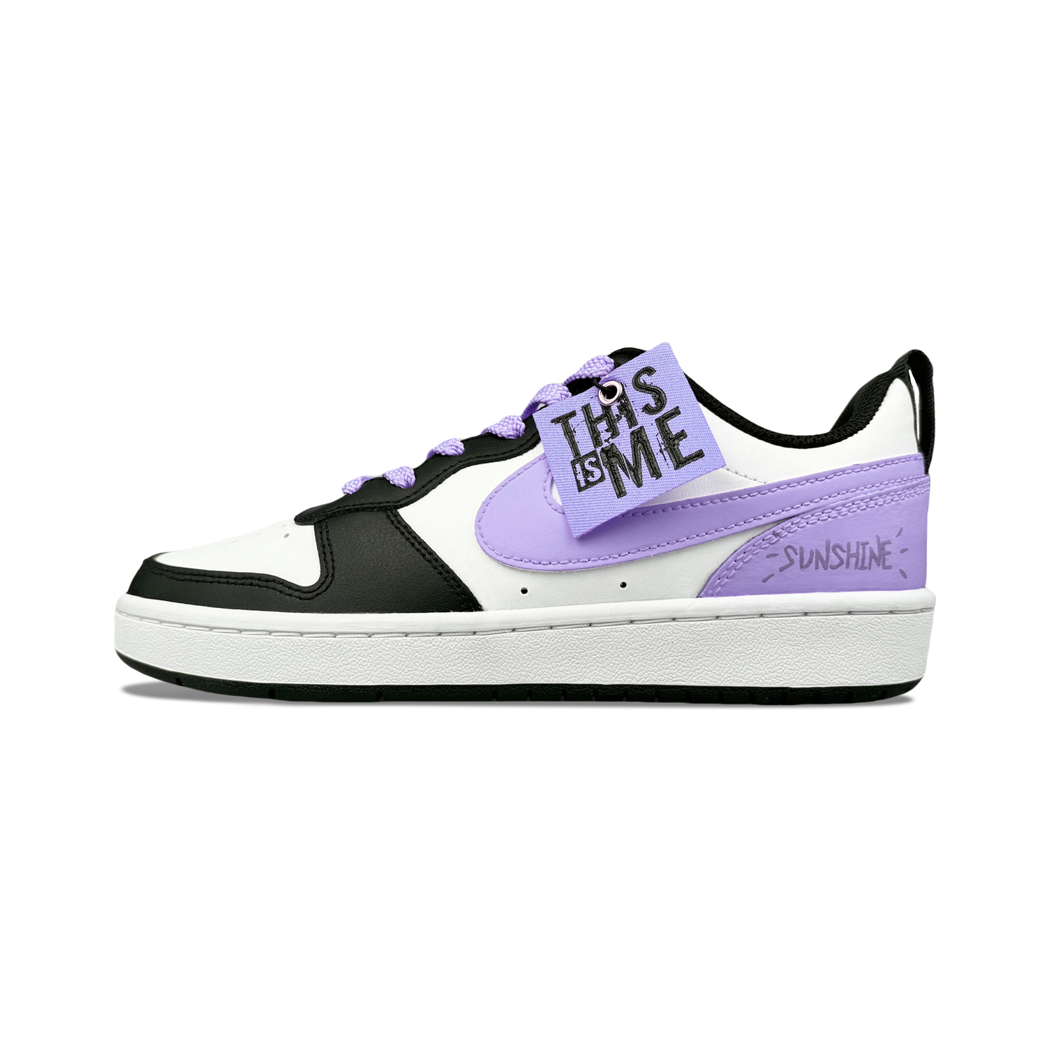 Buy (W) 【カスタムシューズ】(レディース) ナイキ コートバロー ロー 'ブラック パープル ホワイト' BQ5448-115(Team299-女款香芋少女）