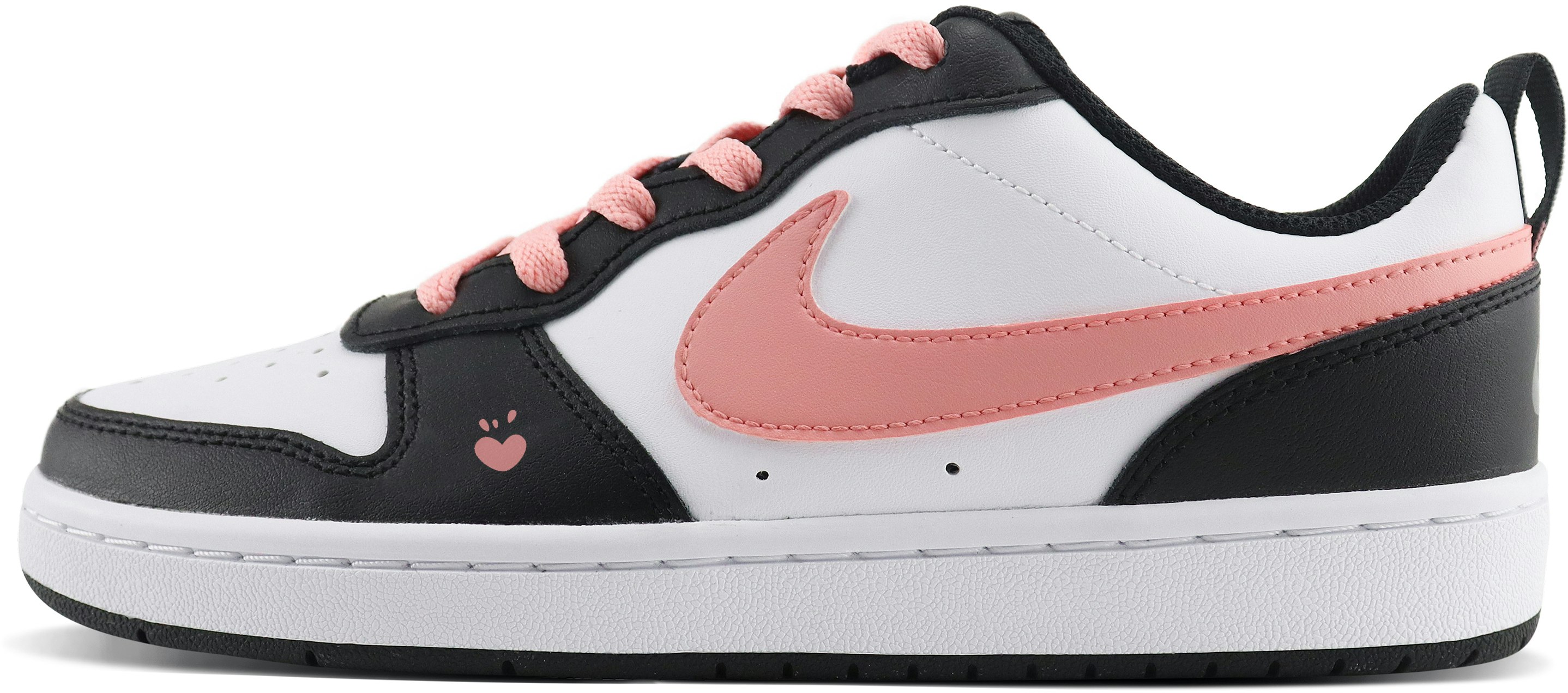 custom-shoes-women-nike-court-borough-low-black-pink-bq-5448-115-team119