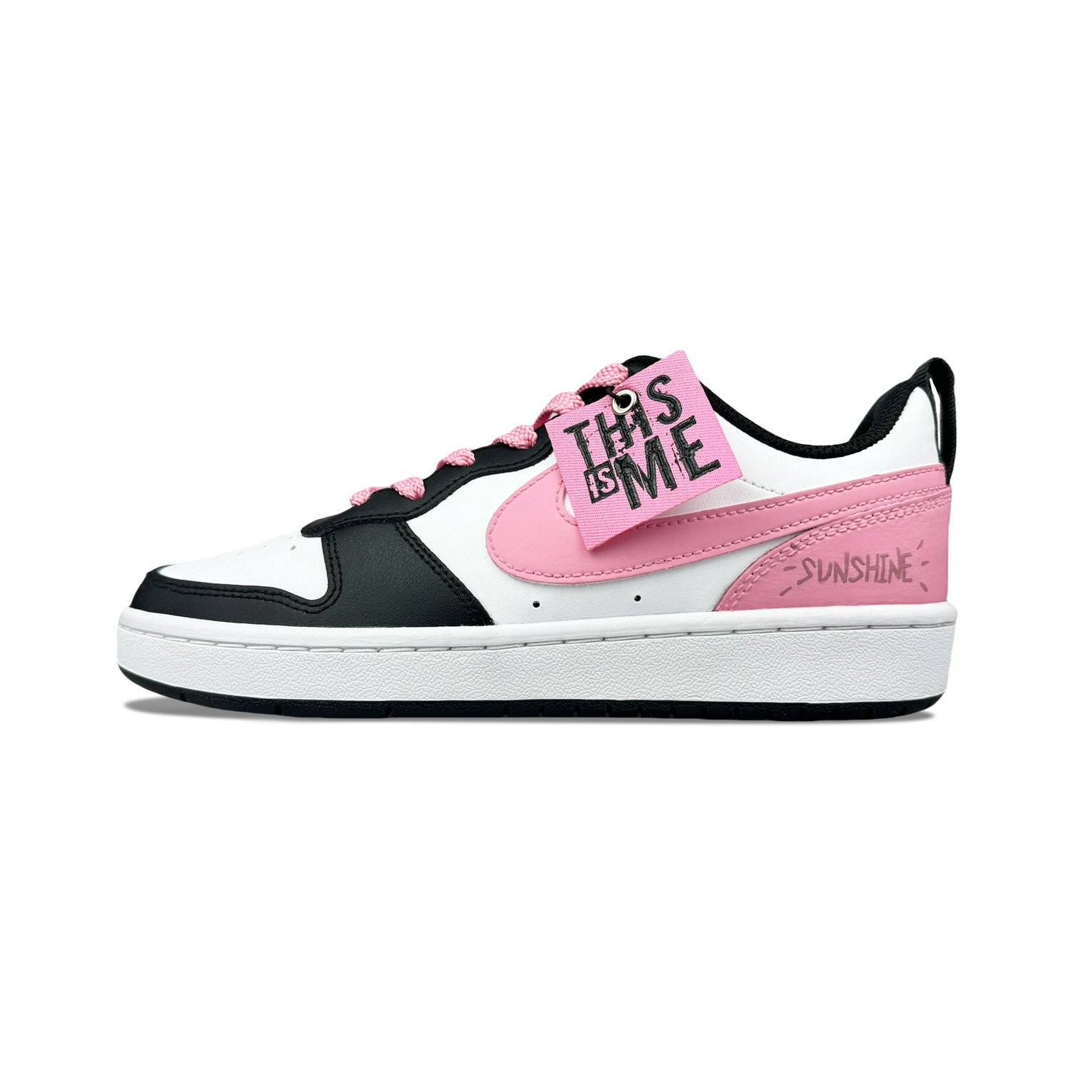 [Custom Shoes] (W) Nike Court Borough Low 'Black Pink' 圖 2