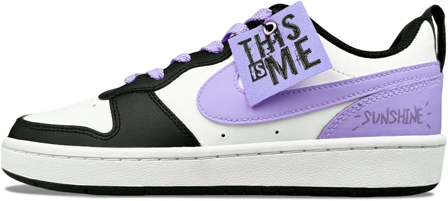 (W) 나이키 코트 보로우 로우 "블랙 퍼플 화이트" 커스텀 슈즈 BQ5448-115(Team299-女款香芋少女) Order (W) 나이키 코트 보로우 로우 "블랙 퍼플 화이트" 커스텀 슈즈 BQ5448-115(Team299-女款香芋少女)