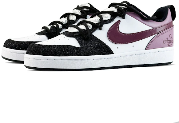 (W) 나이키 코트 보로우 로우 '블랙 스타더스트' (커스텀) BQ5448-115(Team97-满天星黑紫) Shop (W) 나이키 코트 보로우 로우 '블랙 스타더스트' (커스텀) BQ5448-115(Team97-满天星黑紫)