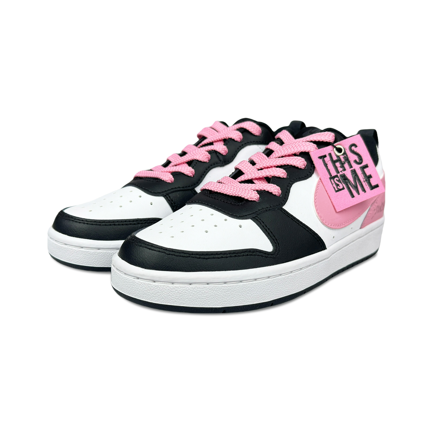 [Custom Shoes] (W) Nike Court Borough Low 'Black Pink' 圖 4