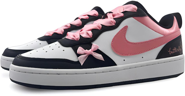(W) 나이키 커스텀 보로우 로우 '블랙 핑크 나비 리본' BQ5448-115(Team297-蝴蝶曼舞) Shop (W) 나이키 커스텀 보로우 로우 '블랙 핑크 나비 리본' BQ5448-115(Team297-蝴蝶曼舞)