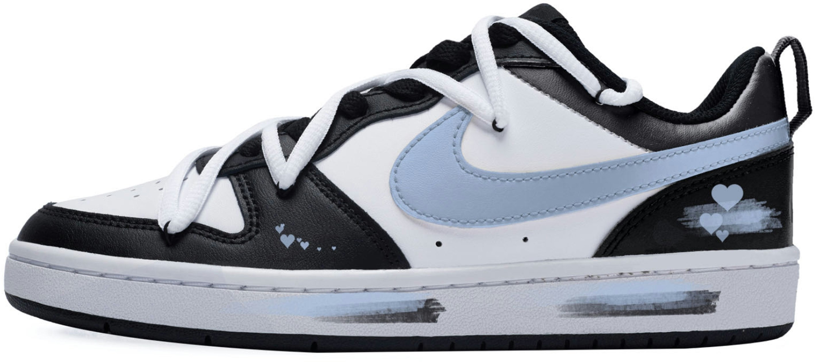 custom-shoes-women-nike-court-borough-low-blueberry-black-white