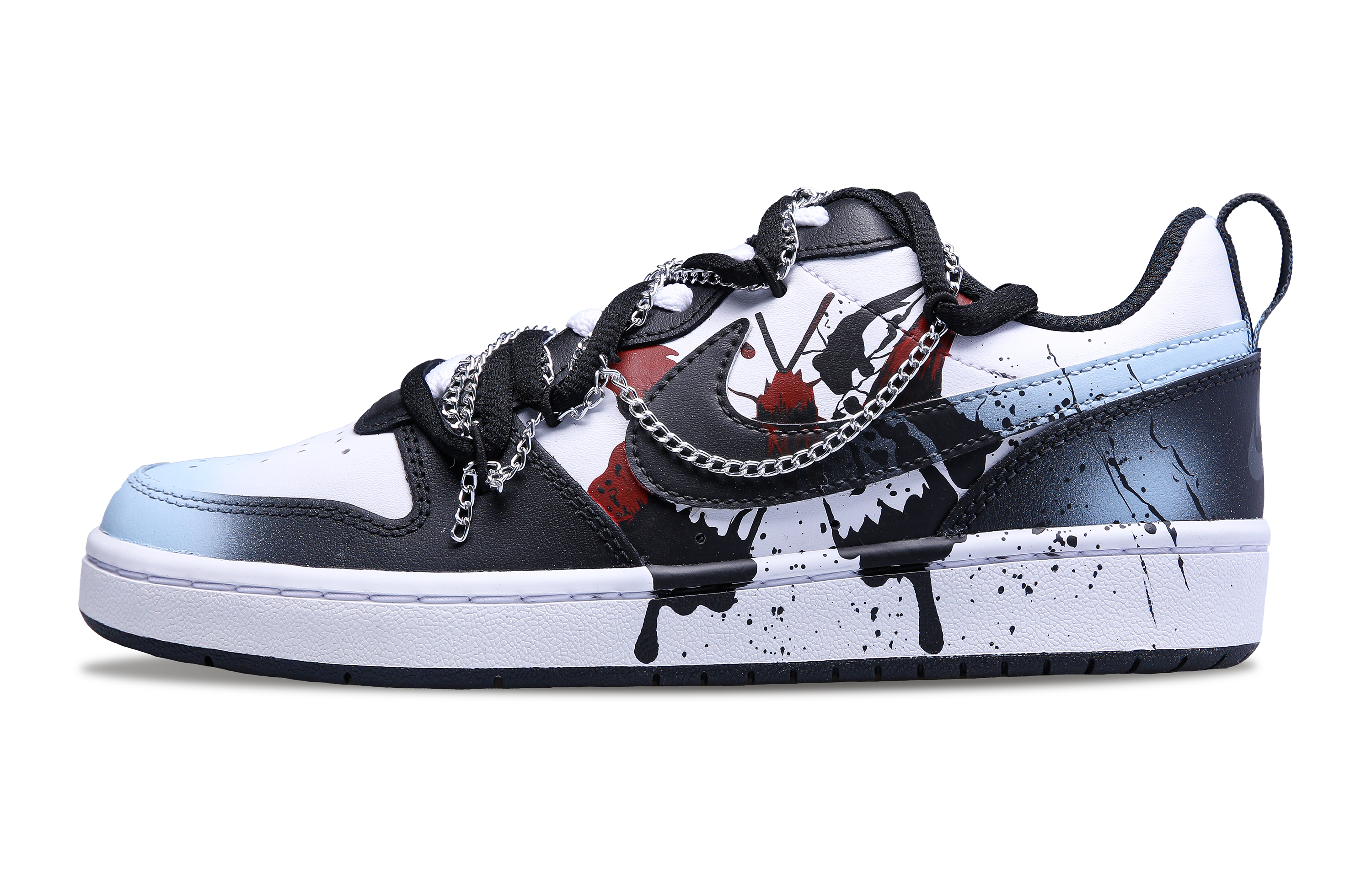 Order (W) 나이키 코트 보로우 로우 '버터플라이 스트리트 블루 블랙' (커스텀) BQ5448-115(Team301-蝴蝶街区)