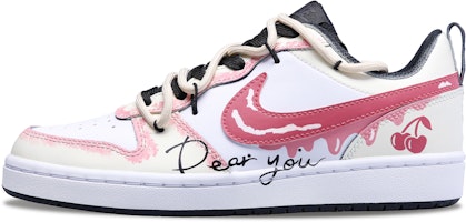 【訂製球鞋】Nike Court Borough Low 櫻桃慕斯 甜美 清新 低筒 板鞋 女款 米黃粉 Buy 【訂製球鞋】Nike Court Borough Low 櫻桃慕斯 甜美 清新 低筒 板鞋 女款 米黃粉