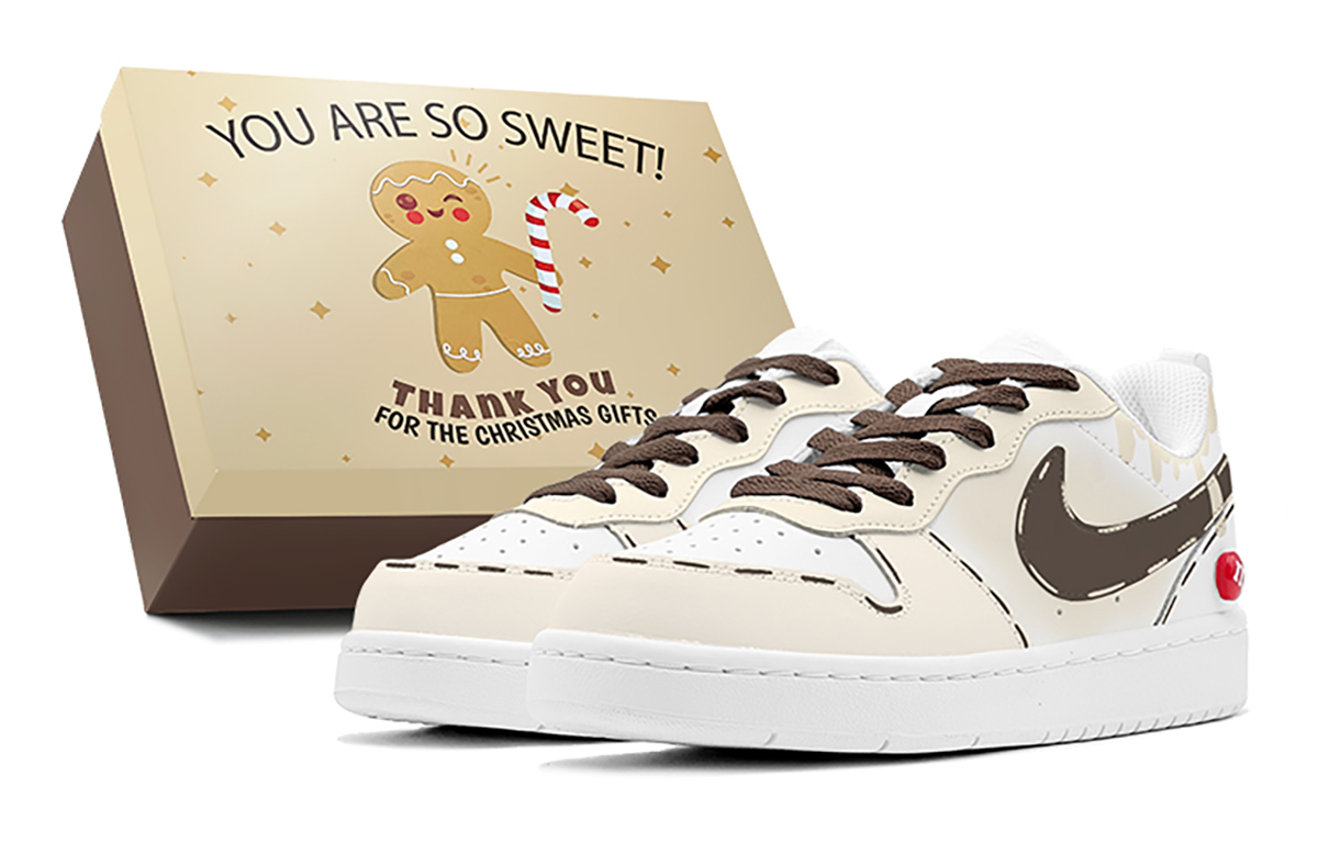 Buy (W) [Sepatu Kustom] Nike Court Borough Low 'Christmas M&M Coklat' BQ5448-100(TeamS-趣味巧克力豆S-BOX)