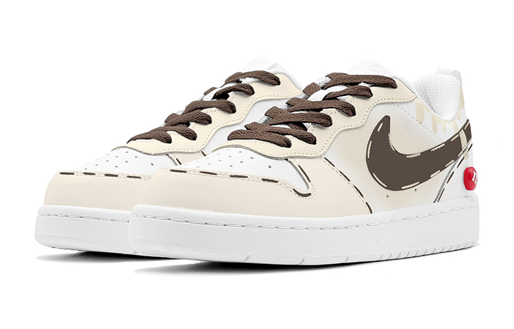 Shop (W) [Sepatu Kustom] Nike Court Borough Low 'Christmas M&M Coklat' BQ5448-100(TeamS-趣味巧克力豆S-BOX)