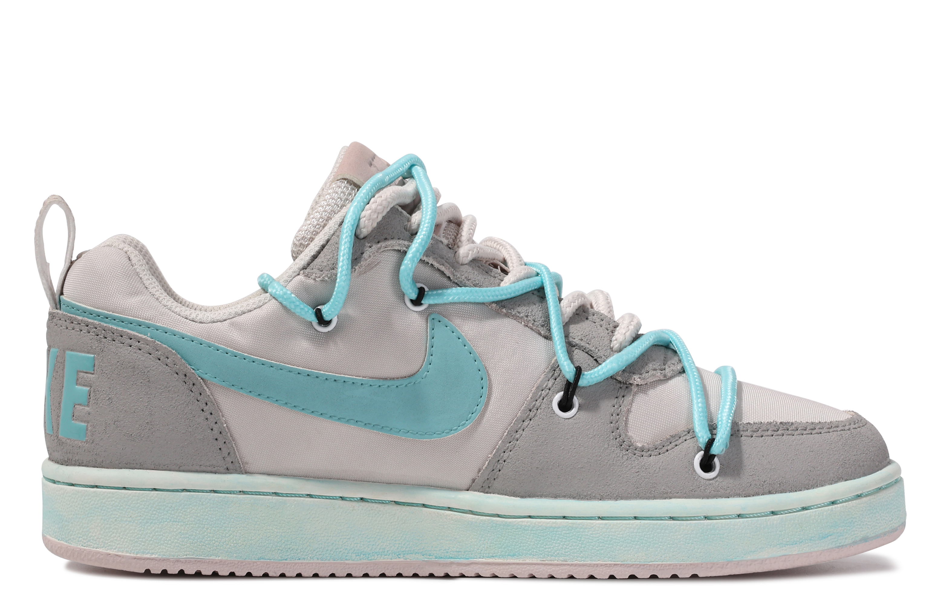 Order (W) [Kasut Custom] Nike Court Borough Low 'Da Vinci Love Biru-Kelabu' 861533-101(TeamM-蓝色参数-BOX)