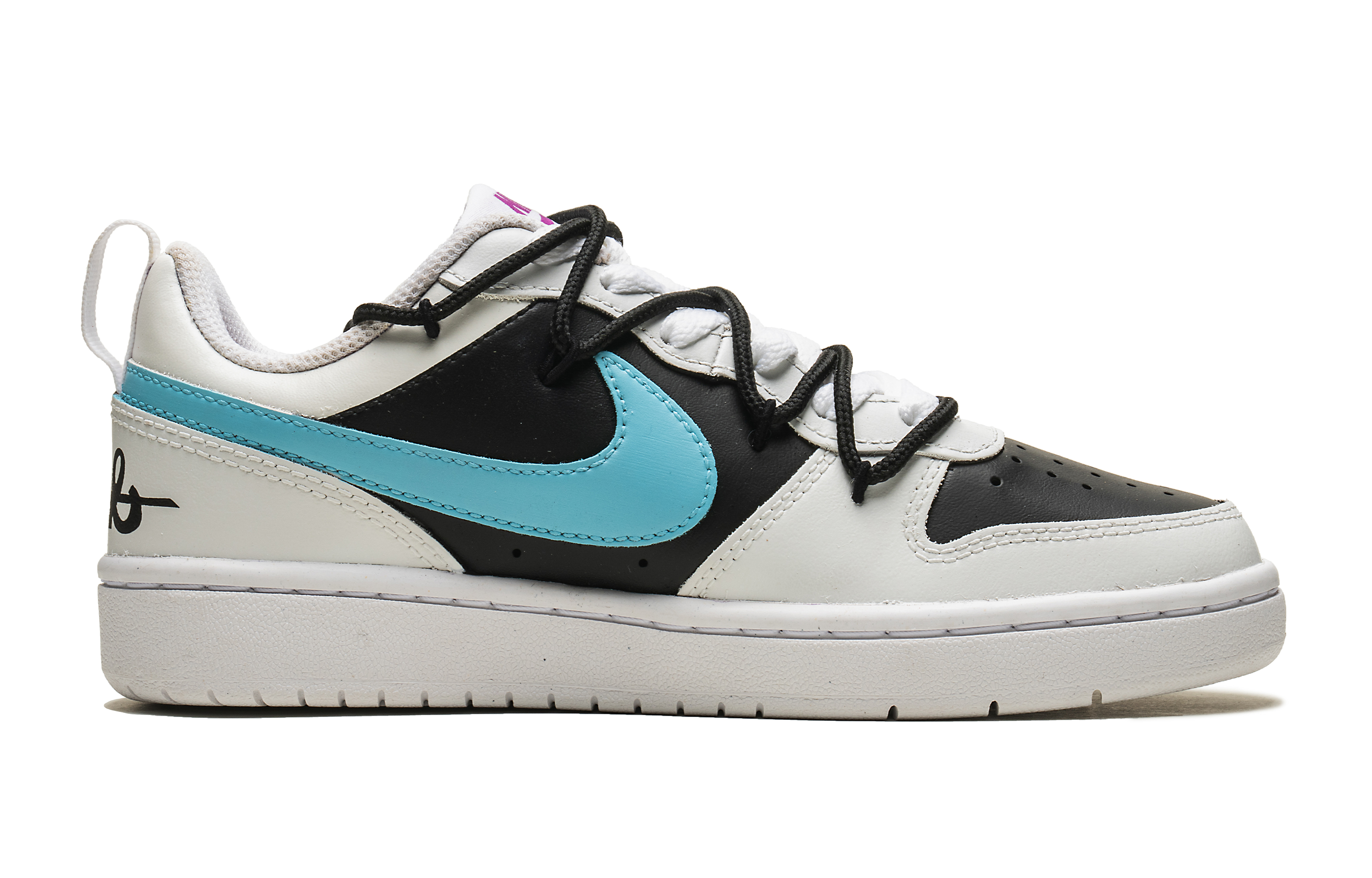 Lookbook (W) 【カスタムシューズ】（女性用）ナイキコートボローロー デザートローズ - ベビーブルーグラフィティ DQ5979-100(Team182-女款反转熊猫白蓝)