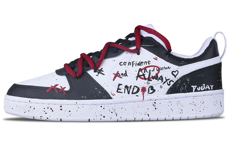 [Custom Shoes] (W) Nike Court Borough Low 'Emotion Island Black' 圖 2