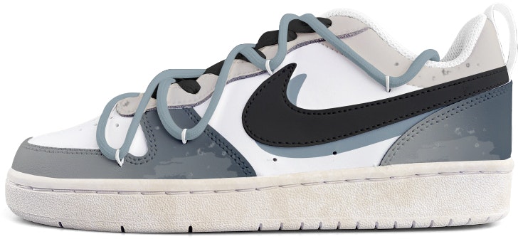 custom-shoes-women-nike-court-borough-low-london-fog-black-grey