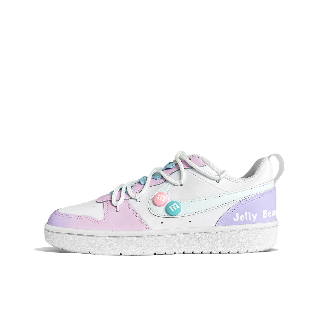 Buy (W) [Kasut Custom] Nike Court Borough Rendah 'Macaron Merah Jambu-Ungu' DQ5979-100（Team-305糖果少女)