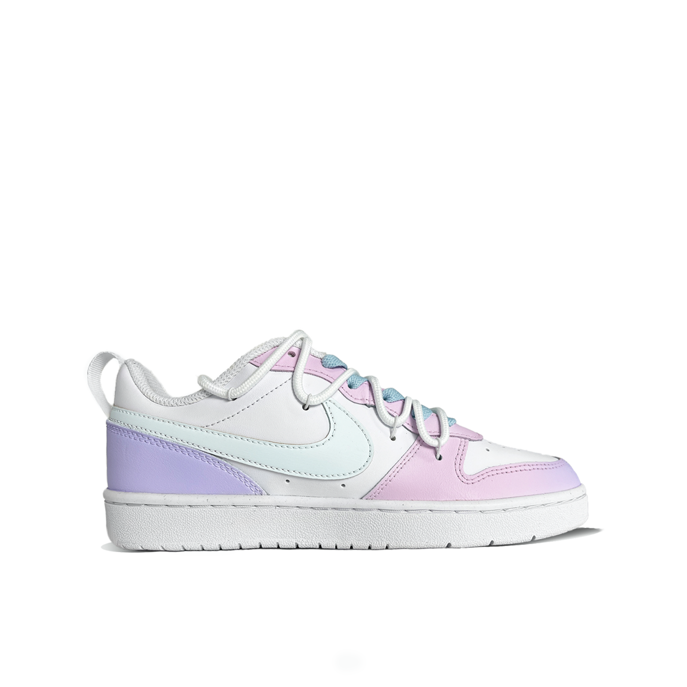 Lookbook (W) [Kasut Custom] Nike Court Borough Rendah 'Macaron Merah Jambu-Ungu' DQ5979-100（Team-305糖果少女)