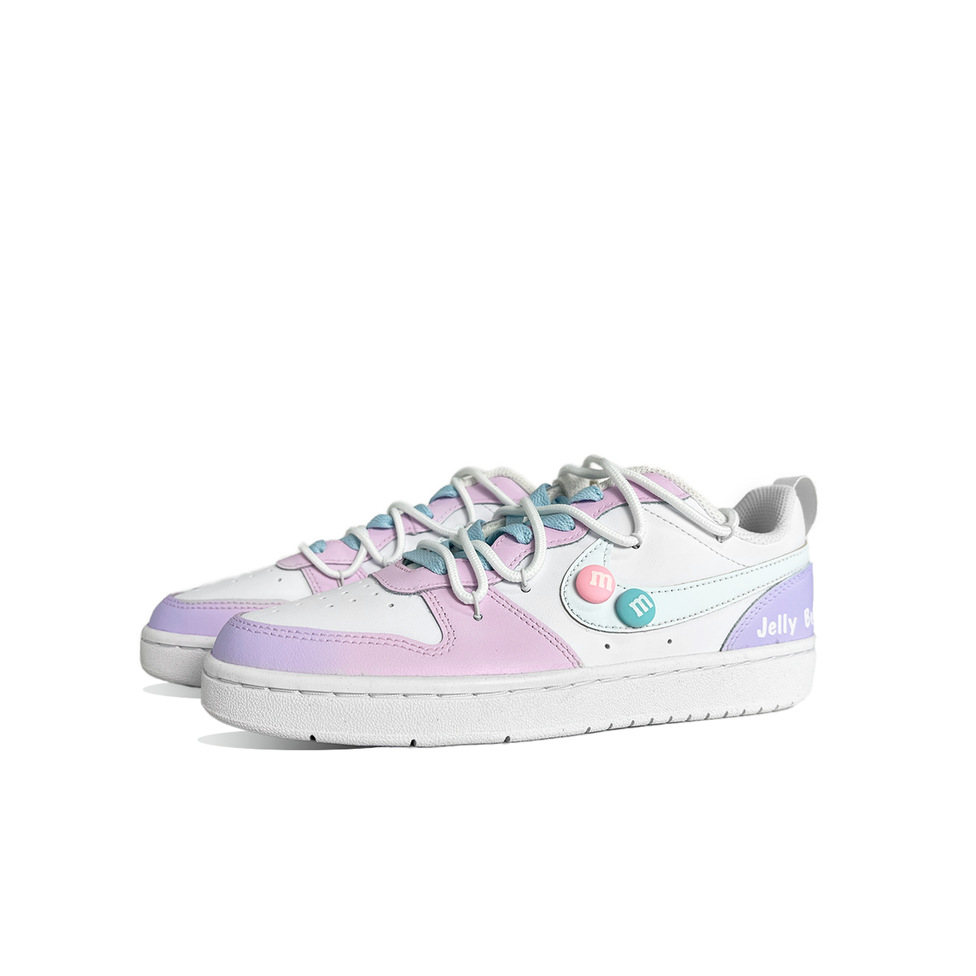 Shop (W) [Kasut Custom] Nike Court Borough Rendah 'Macaron Merah Jambu-Ungu' DQ5979-100（Team-305糖果少女)