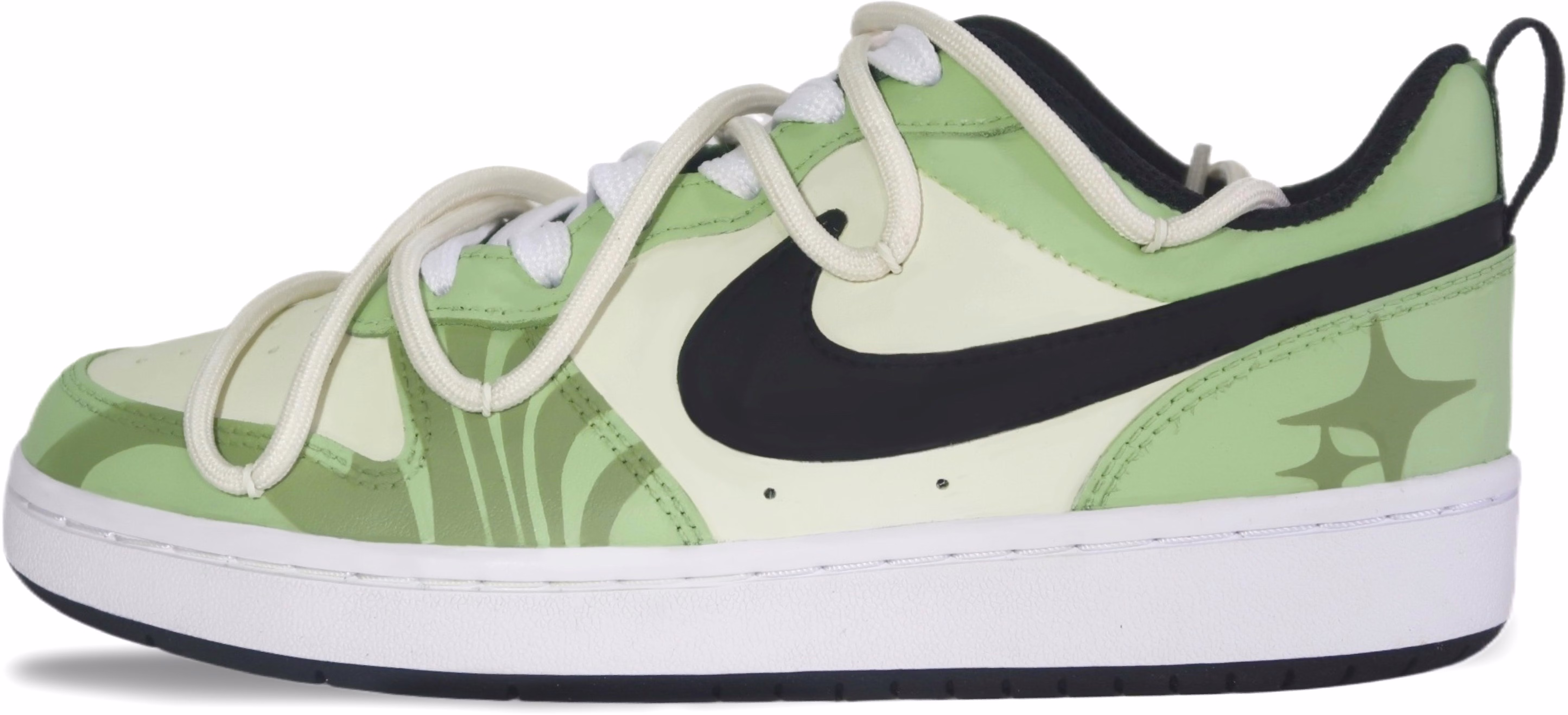 custom-shoes-women-nike-court-borough-low-mint-sweet-star-mint-green-yellow