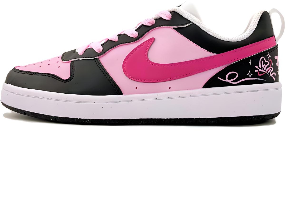 custom-shoes-women-nike-court-borough-low-peach-fairy-black-pink