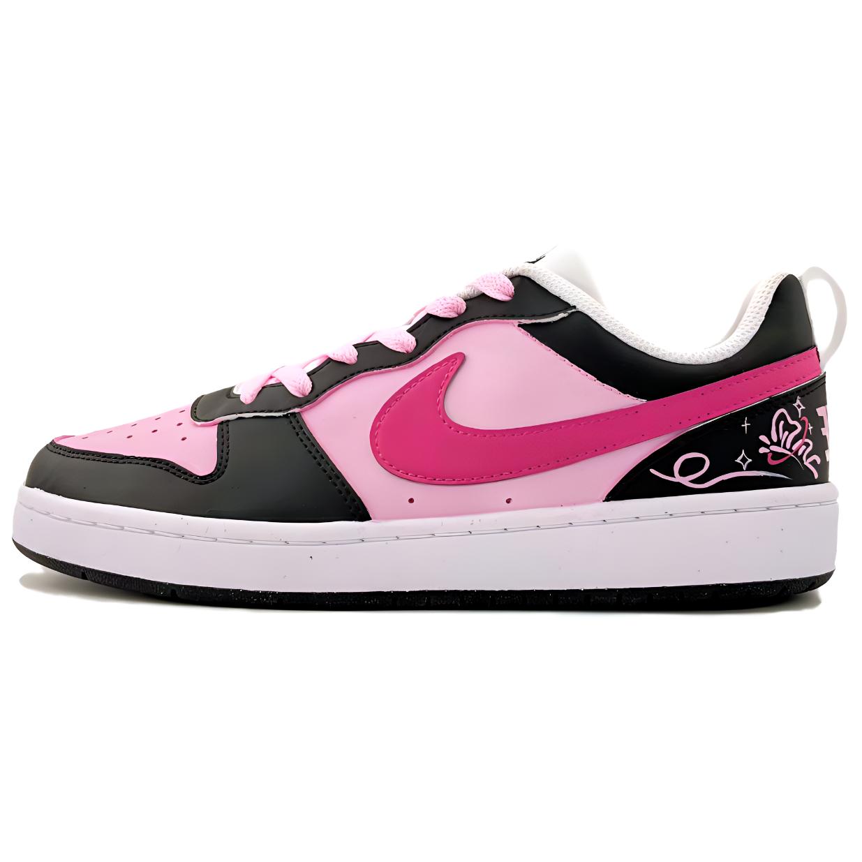 Order (W) [Nike Kasut Custom] Nike Court Borough Low 'Peach Fairy Hitam Merah Jambu' DV5456-104（Team217-桃之妖妖）