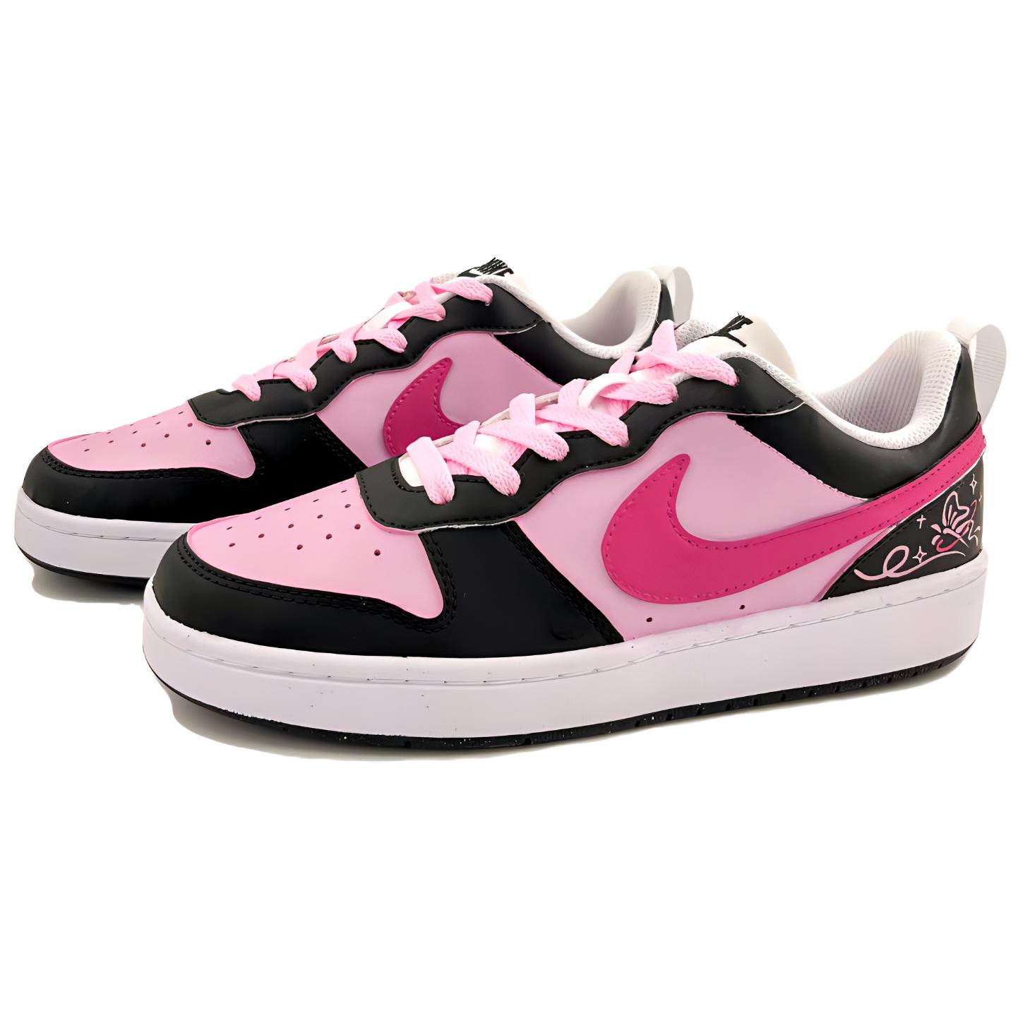 Shop (W) [Nike Kasut Custom] Nike Court Borough Low 'Peach Fairy Hitam Merah Jambu' DV5456-104（Team217-桃之妖妖）