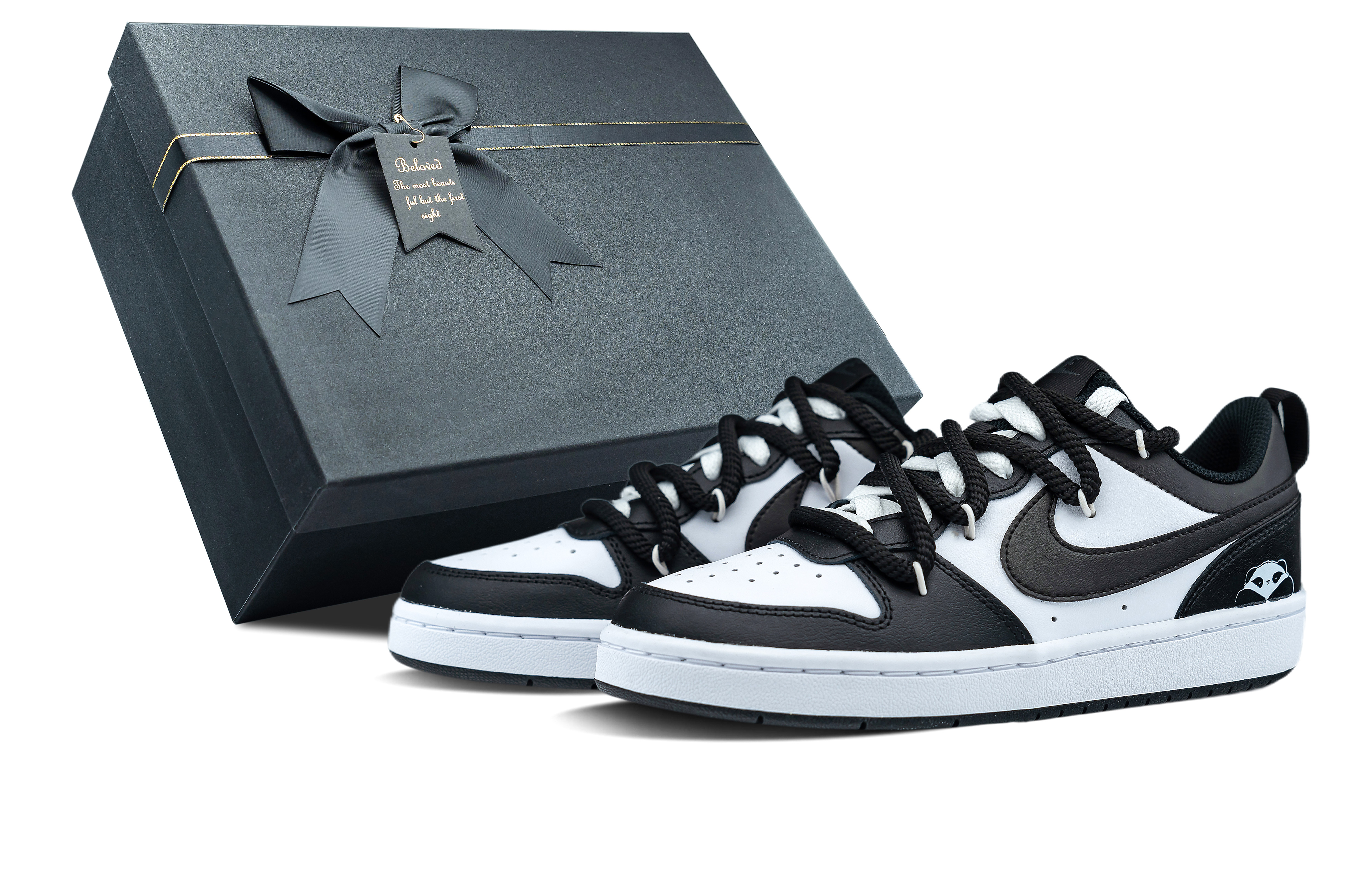 [Custom Shoes] (W) Nike Court Borough Low 'Peekaboo Panda' 圖 2