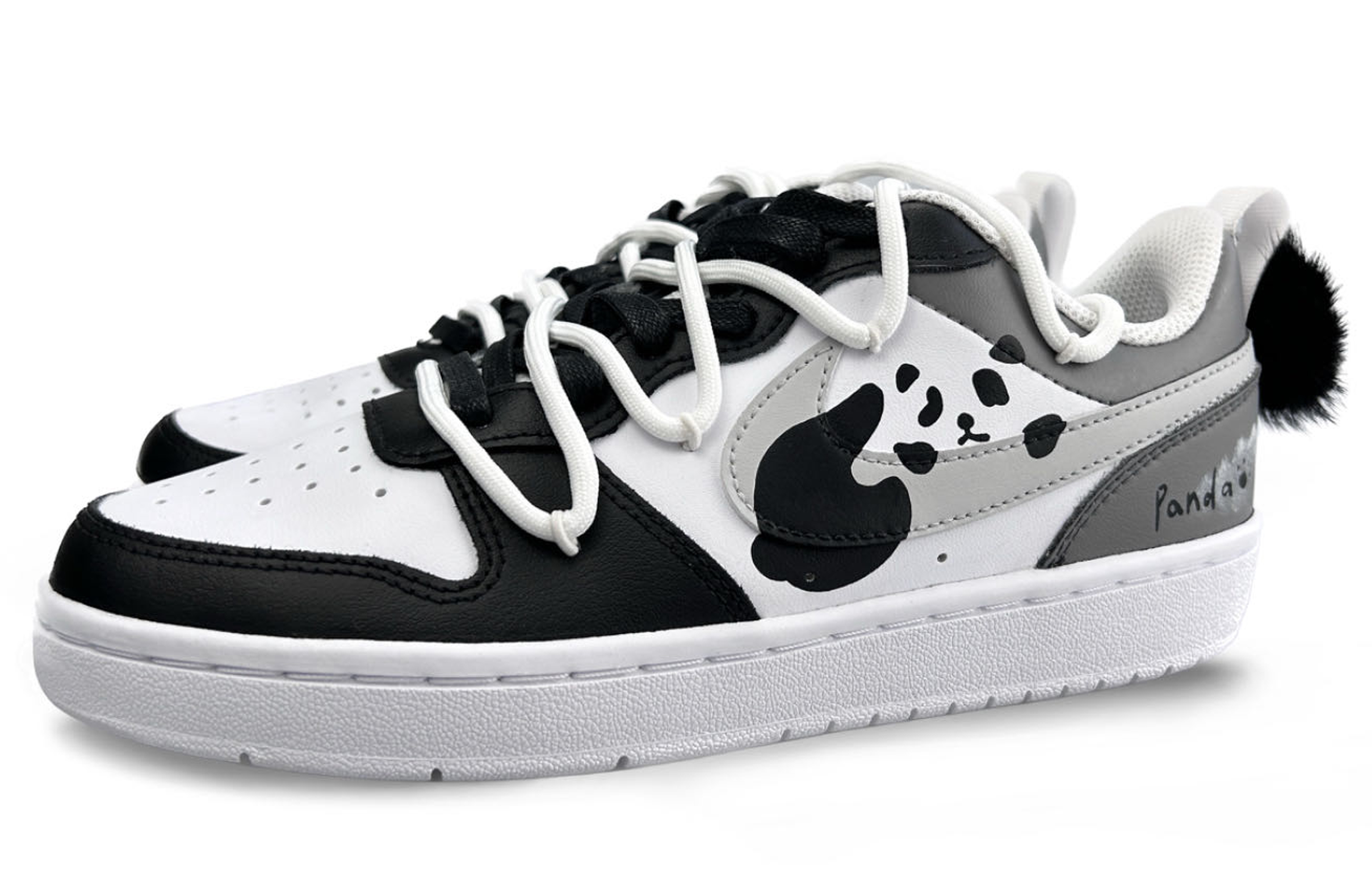Shop (W) [Nike Kasut Custom] Nike Court Borough Low 'Panda Riang' BQ5448-100(Team220-调皮小熊猫)