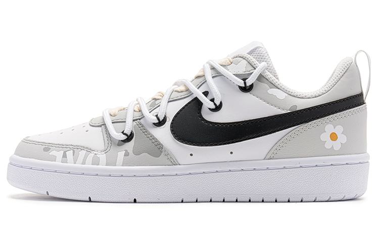 Buy (W) 나이키 코트 버로우 로우 '레트로걸 - 화이트 그레이 디컨스트럭티드 더블레이스' BQ5448-100(TeamB-女款复古女孩白灰)