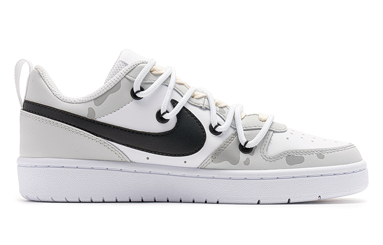 Order (W) 나이키 코트 버로우 로우 '레트로걸 - 화이트 그레이 디컨스트럭티드 더블레이스' BQ5448-100(TeamB-女款复古女孩白灰)