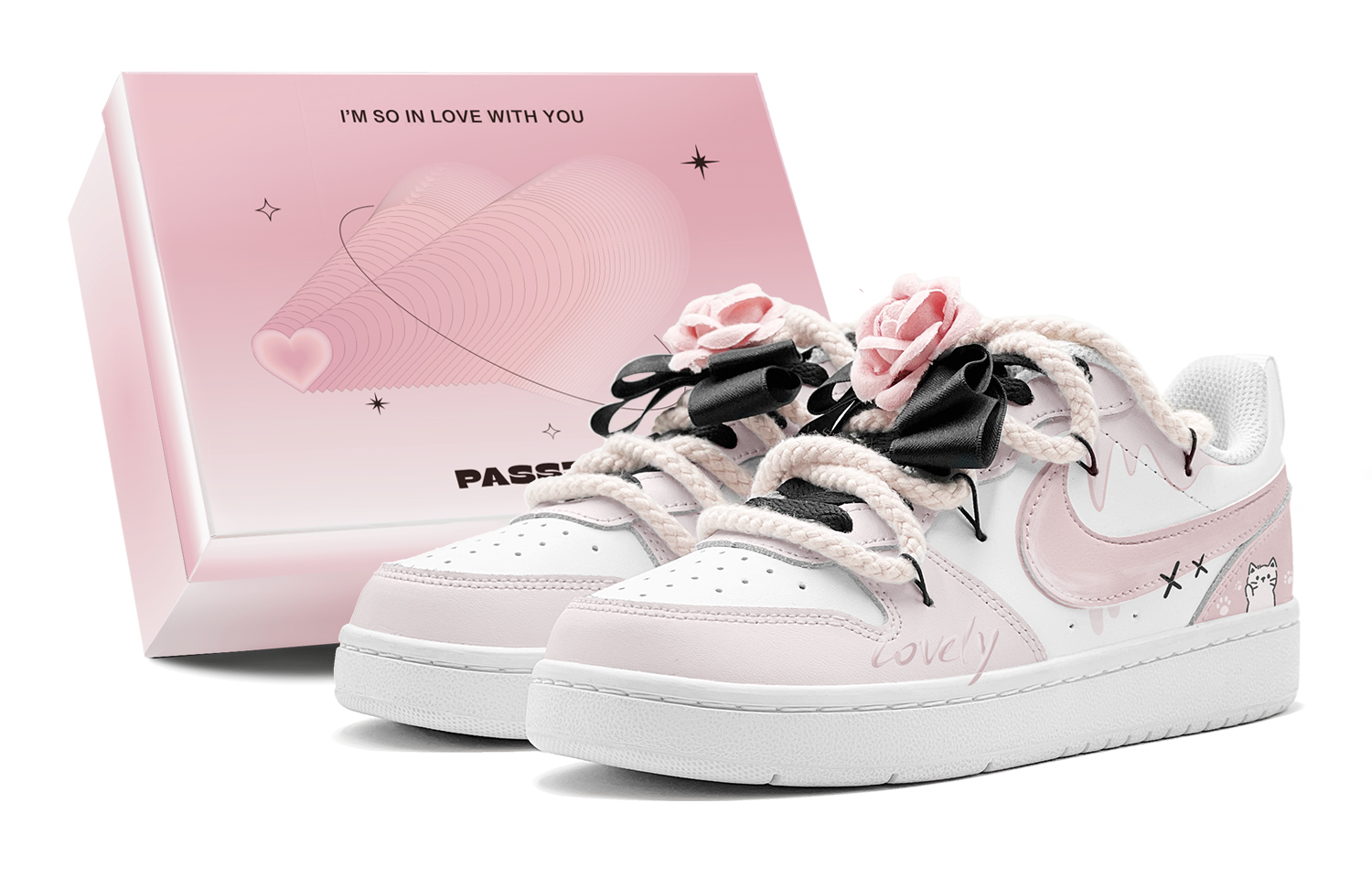 Buy (W) Zapatillas Nike Court Borough Low 'Camellia Rosa Verano' BQ5448-100(TeamS2-可爱猫咪S-BOX)