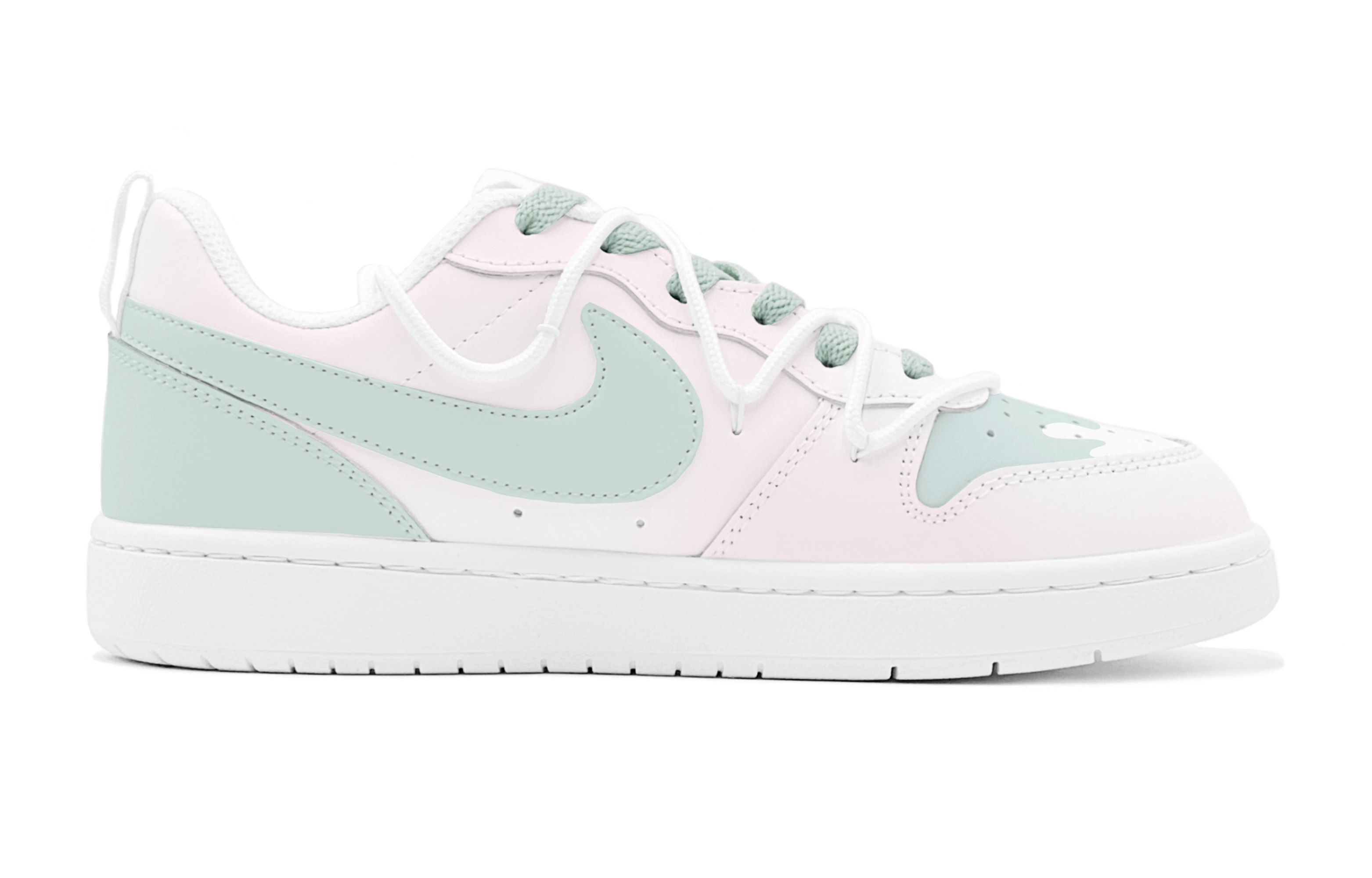 Order (W) [Kasut Custom] Nike Court Borough Low 'Awan Musim Panas' BQ5448-100(TeamS-夏日小云朵S-BOX)