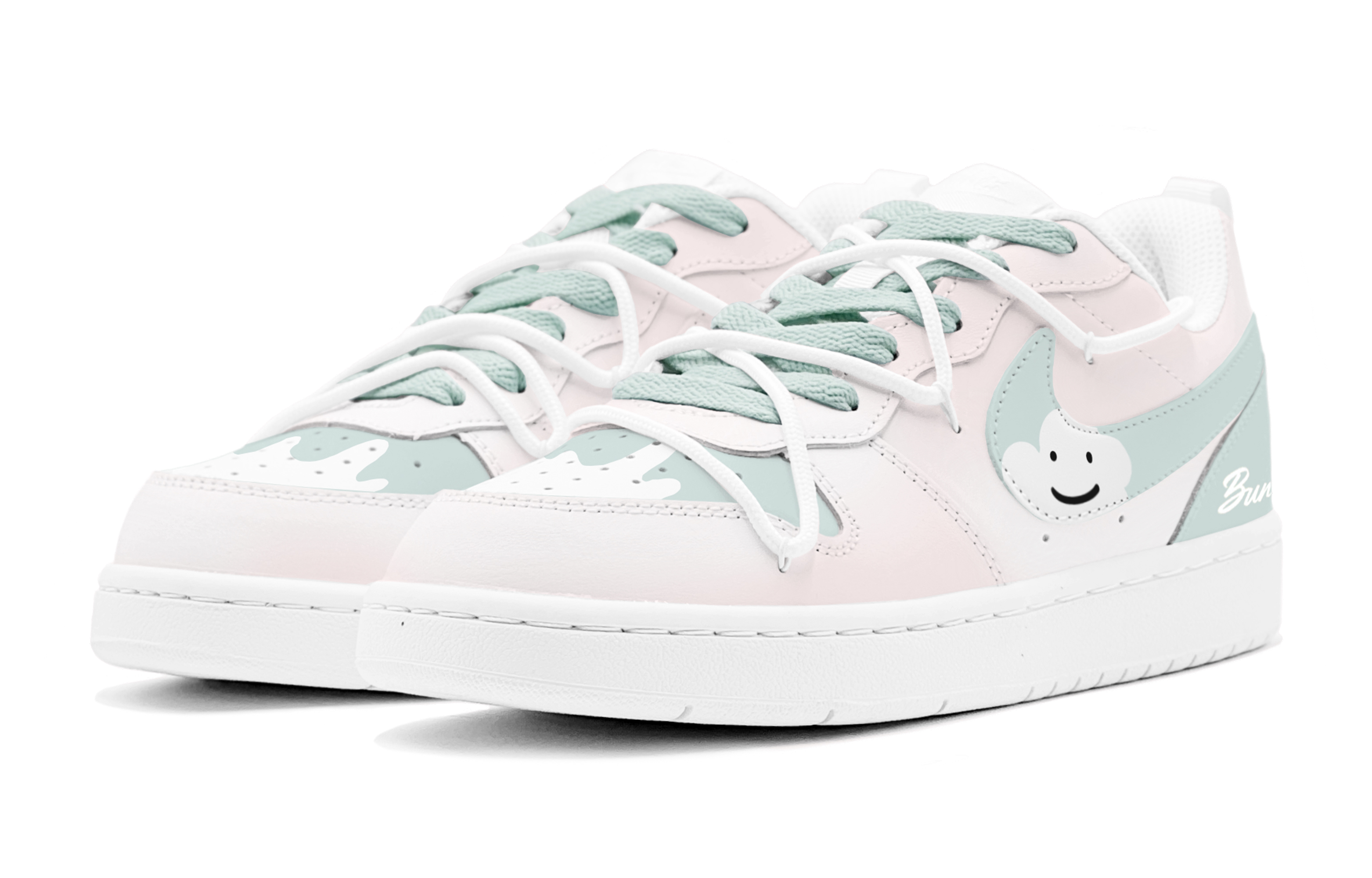 Lookbook (W) [Kasut Custom] Nike Court Borough Low 'Awan Musim Panas' BQ5448-100(TeamS-夏日小云朵S-BOX)